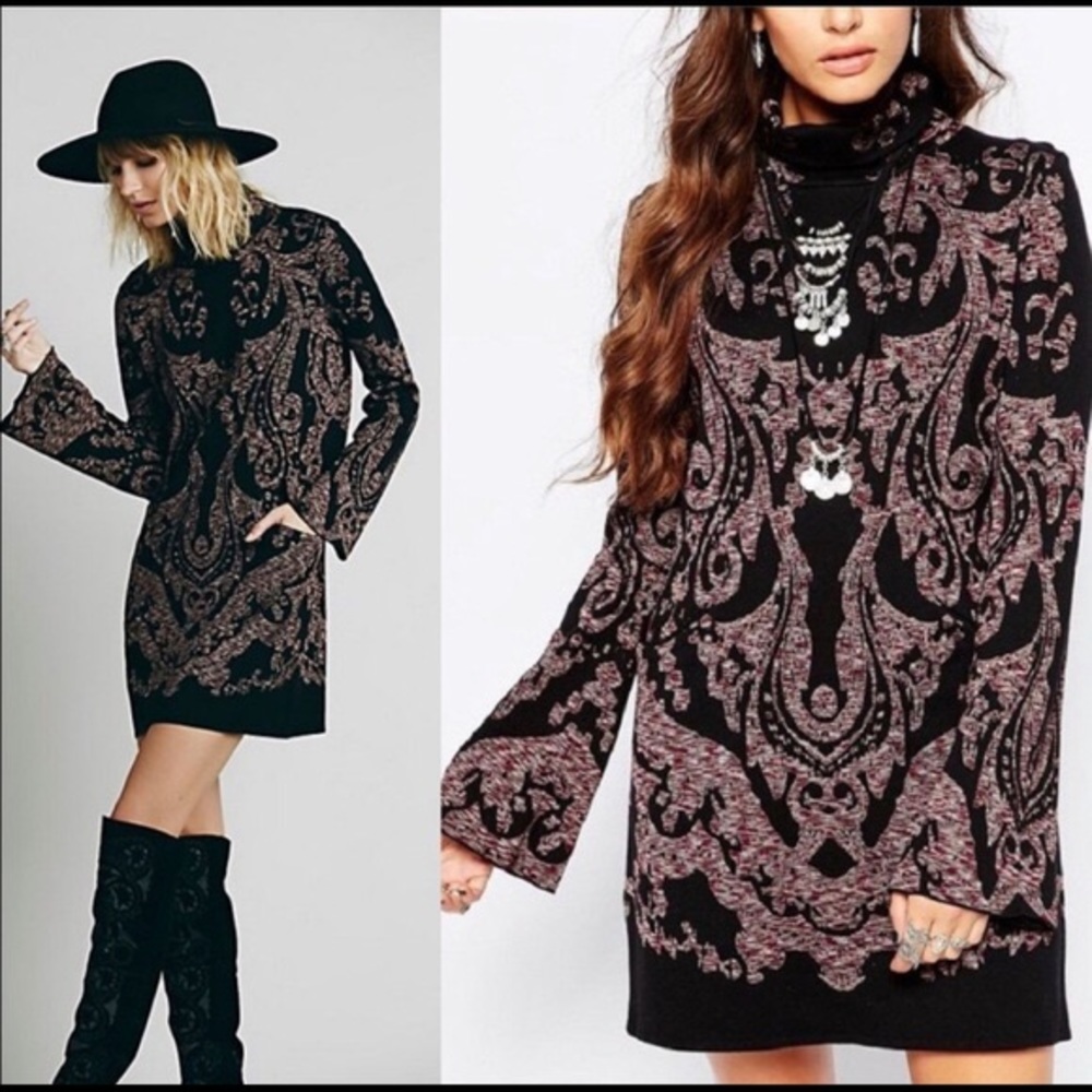 Free people dress bell sleeve mini dress modern love  pockets  daisy jon…